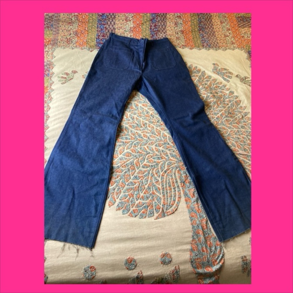 Women’s Deadstock Vintage Navy Denim Utility Jeans - Large